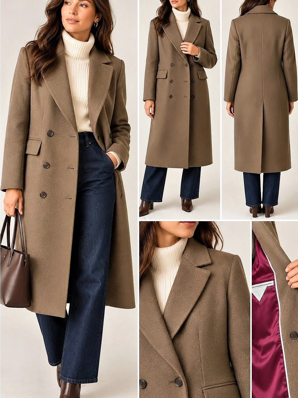 J.Crew Italian Wool Melton Double Breasted Long Coat Brown 0P NWT